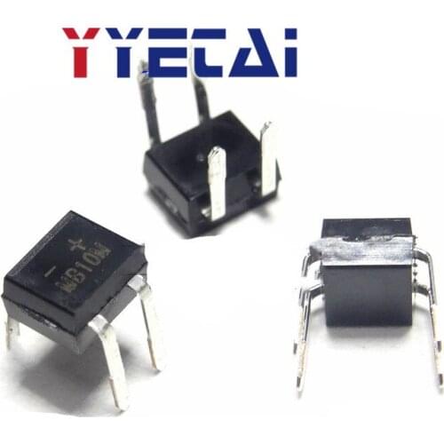 TAI 50PCS Inline MB10M Rectifier Bridge 1A 1000V DIP-4 Bridge Stack Brand New Genuine