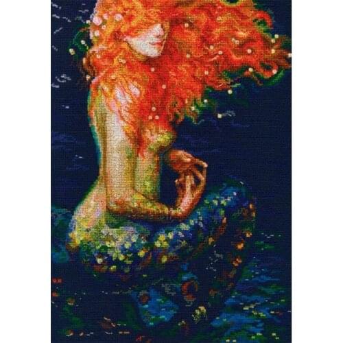 2020 New Arrival Embroidery Mermaid Hobbyware Cross Stitch Pattern Maker with 100% Cotton Flosses & Free Shipping for Home Decor