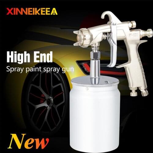 High Quality Pneumatic Spray Gun W-101 Stainless Steel Nozzle Spray Gun 1.3 1.5 1.8 Watering Can 400cc Gun Body Nickel Plated
