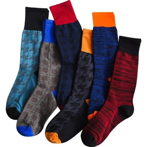 Stripe Plaid Polka Dots Stitching Color Funny Man Short Sock Male Business Affairs Casual Ventilation Cotton Socks Autumn Winter