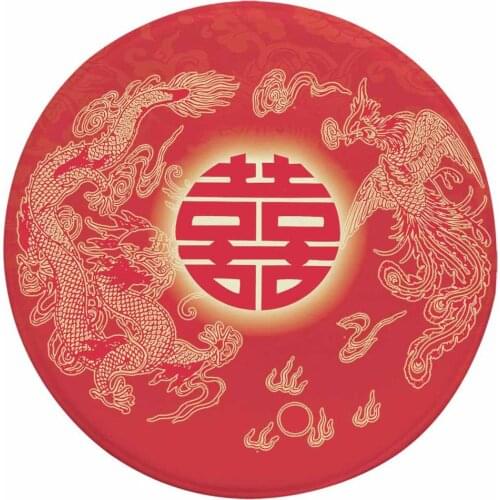 Drop Shipping Red Round Carpet Soft Carpets Anti-slip Rugs Computer Chair Mat Floor Mat for Home Kids Room