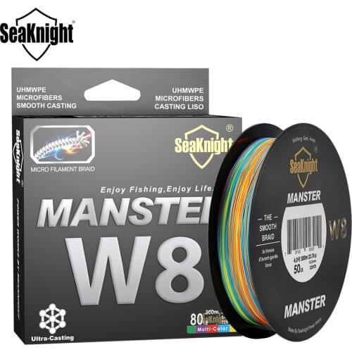 SeaKnight 8 Strands PE Braided Fishing Line 300M W8 Multi-Color Super Strong Smooth Carp Fishing Braided Cord Fishing