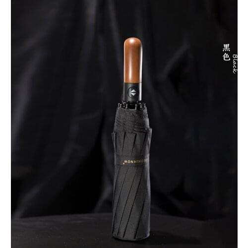Retro Large Folding Umbrella Men Full Automatic Wood Handle Sun Japan Umbrella Business Travel Windproof Parasol Gift Ideas Y6S