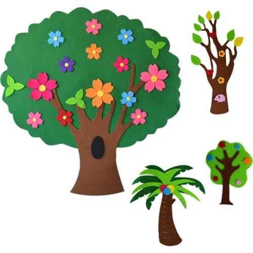 T-N Big Size Chiba Tree Finished Nonwoven Felt Package Synthetic Fur Fabric Kids Toy Children Kindergarten Classroom Decor Patch
