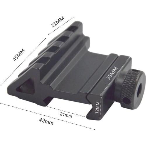 45 Degree Angle Tactical Scope Mount Aluminum 4 Slot Side Rail RTS Sight Rail Airsoft 45mm 20mm Pistol Base Adapter