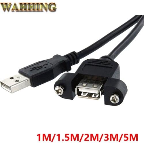 USB Male to Famale Cable USB Extension Cable Computer Motherboard Panel Mount USB Tailgate Cable With Screws 1M/2M/3M/5M HY296