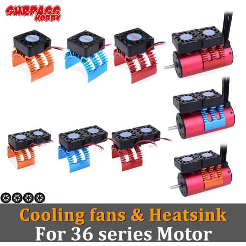 SURPASS HOBBY Motor Cooling Fan Heat Sink Brushless Motor Heatsink for 1/10 1/8 RC Car 540 550 3650 3660 3670 3674 Motor Hsp
