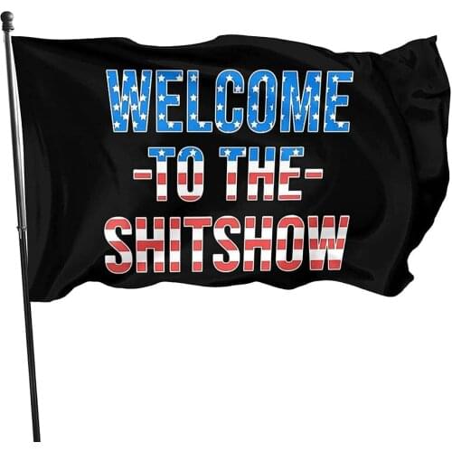 Wah to The Shitshow USA Funny 4th of July Drinking Garden Flag Farmhouse Yard Sign Banner Holiday Family Funny Fashion Meeting