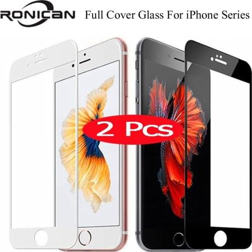 2Pcs 9H Full Cover Tempered Glass For iPhone 7 8 Plus X XS Max XR 5 5s 6 Screen Protector Film For iPhone 11 12 Pro Max 12 mini