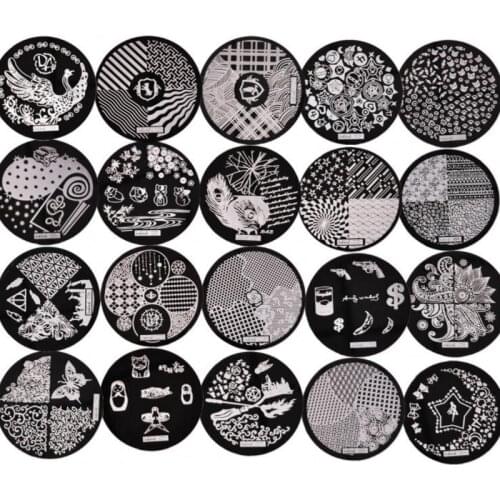 1pc HeHe Series(001-028) Nail Art Stamp Template Image Plates 5.5cm Manicure Nail Stamp Stamping Plates For DIY Nail Art Designs