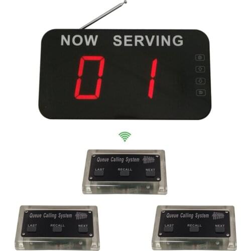 2019 Top Popular Wireless Queue Number Call System Used In Bank Clinic Restaurant with 1 Screen 3 buttons