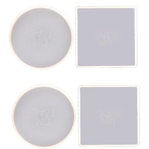 4 Pack Round and Square Shape Coaster Base Silicone Mold Resin Molds Epoxy UV DIY Resin Craft Home Decoration Tools