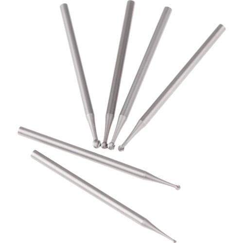 6Pcs Dremel Accesories Tungsten Alloy Steel Diamond Grinding Ball Head 2.35mm Shank Engraving Knife For Stone Jade Carving