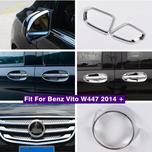 Accessories Front Badge Logo / Door Handle Bowl / Rearview Mirror Rain Eyebrow Cover Trim Fit For Benz Vito W447 2014 - 2021