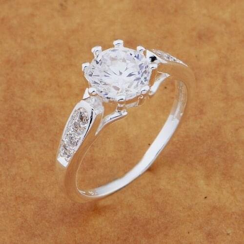 AR562 sterling silver color color ring, silver color color fashion jewelry, costly/transparent stone /axyajpfa awvajoca