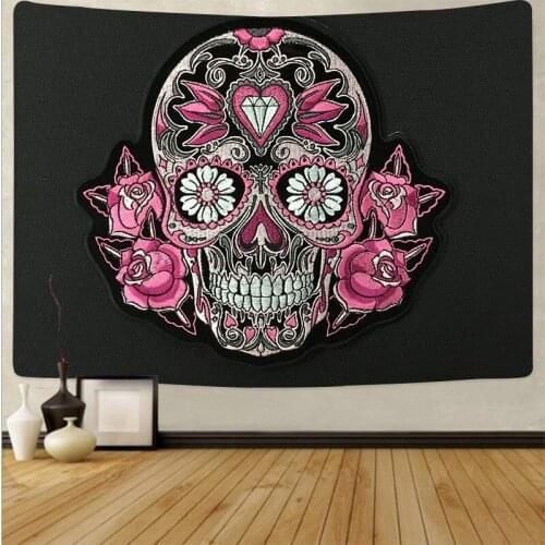 Bohemian tapestry wall hanging blanket tapiz pared tela polyester wall fabric skull tenture murale