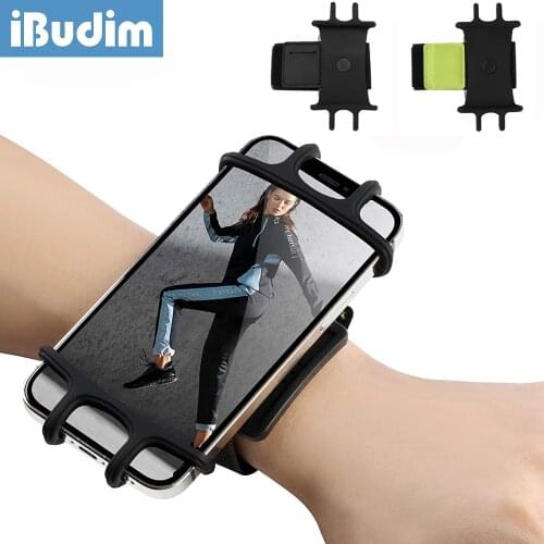 IBudim Sports Running Mobile Phone Wristband Universal Armband Wrist Case Bag for iPhone 12 11 Pro Max X Gym Cycling Accessories
