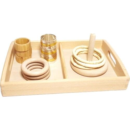 Montessori Baby Toys Early Educational Equipment Rings Throw Toss Game Materials for Hand- Eye Coordination Exercise