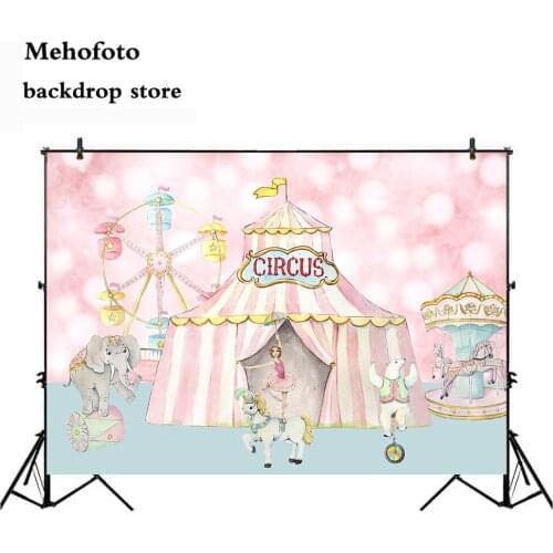 Neoback Circus backdrop for photography bokeh glitter background for photo studio birthday theme party decoration banner 461