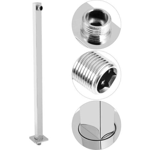G1/2 60cm Construction Wall Mounted Shower Extension Arm Bathroom Attachment Stainless Steel Shower Arm
