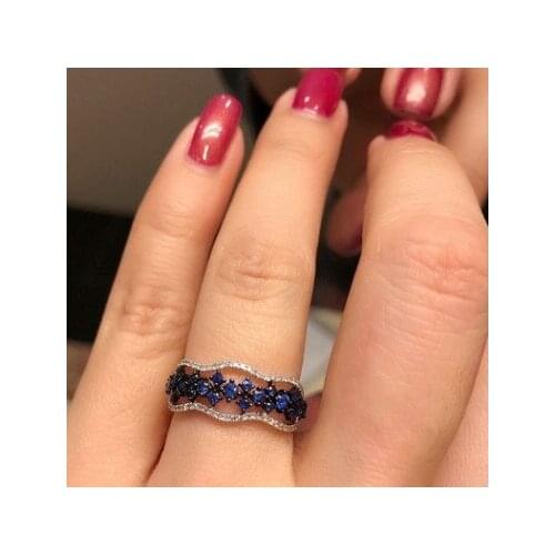 Classic Fashion Wedding Ring Exquisite Blue Female Ring 2021 trend Fashion New Wedding Jewelry NewYear Gift engagement wholesale