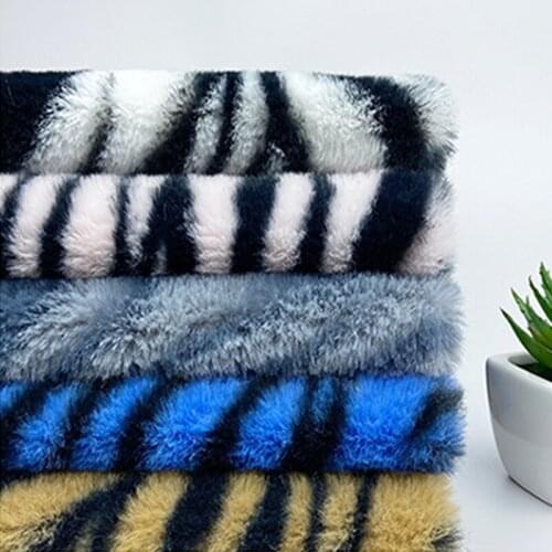 Rabbit plush fabric velvet small Rabbit plush Zebra print Thicken DIY Clothing Coat pillow Handmade Sewing quilting