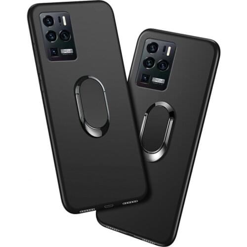 Cover For ZTE Axon 30 Ultra 5G Case A2022P 6.67 Inch Black Red Blue Classic Finger Ring 360 Degree Rotation Soft Silicon