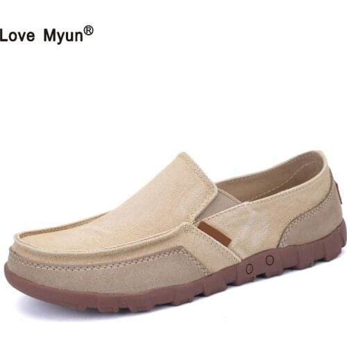 New Men Canvas Shoes Mens Fashion Solid Comfortable Casual Shoes Men Lace-up Light Summer Loafers Shoes Plus Size 38-48