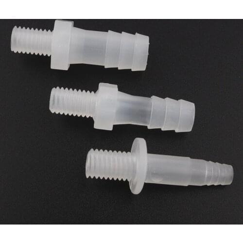 NuoNuoWell 10pcs M5~M8 Male Thread To 2~10mm PP Straight Connectors Aquarium Fish Tank Hose Joints Air Pump Aerator Pipe Parts