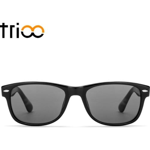 TRIOO Prescription Lens Sunglasses Men Women Graduate Square Black Unisex Myopia Sun Glasses -1 to -12 Nearsightedness Shades