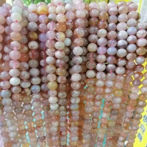 Genuine Natural Madagascar Sakura Agates Beads 8/10/12mm Round Loose Oriental Cherry Agates Stone Beads For Jewelry Making DIY