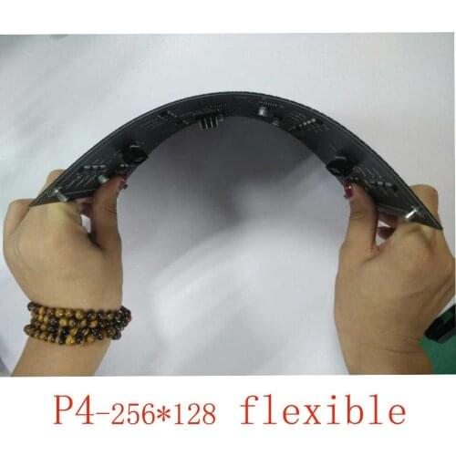 P4 flexible indoor LED display full color LED module, shopping center cylindrical advertising arc screen