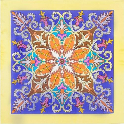 Fashion print silk scarf square women small size skinny bag tie band ribbon neck head kerchief satin smooth foulard scarvesHijab