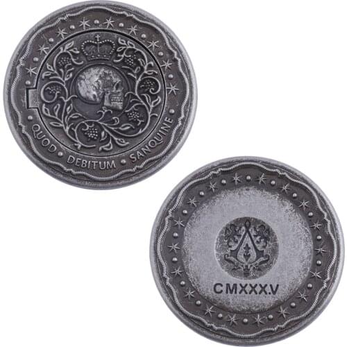 RJ John Wick Keanu Reeves Commemorative Coin Killer Blood Contract Retro Skull Cosplay Props Fan Collection Accessories Gift