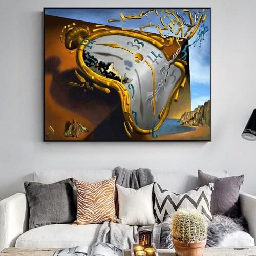 The Persistence of Memory By Salvador Dalí Canvas Art Posters And Prints Classical Famous Art Pictures Clock Art Wall Paintings