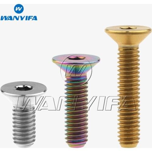 Wanyifa Titanium M4x 8 10 15 20mm Hex Allen Socket Countersunk Bolt Screw for Bicycle Pedal Aircraft Model