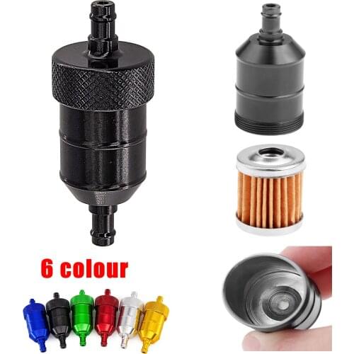 Universal Anodized Alloy Oil Filters 1/4" MOTORCYCLE MOTORBIKE SCOOTER QUAD PIT BIKE CNC FUEL