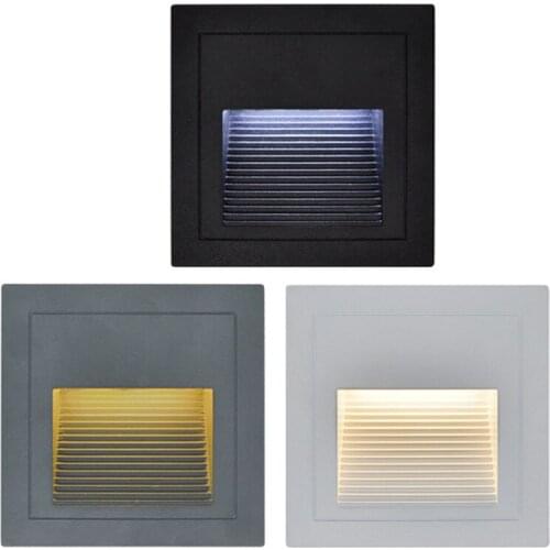 Thrisdar IP65 Waterproof LED Step Stair Light Outdoor Garden Recessed Corner Wall Lamp Corridor Footlight Stair Night Light