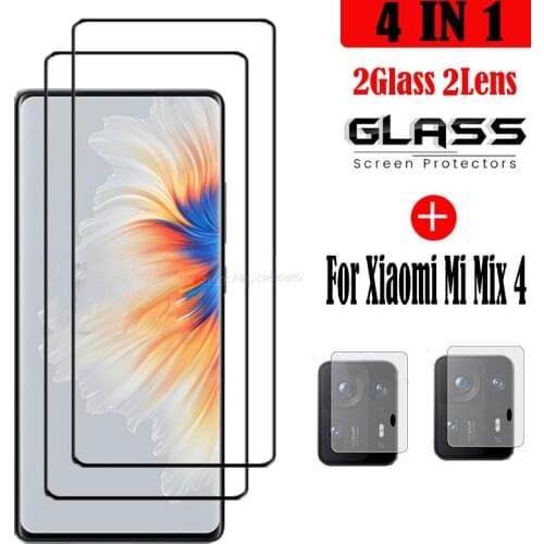 4in1 Tempered Glass For Xiaomi Mix 4 Glass on Mi Mix4 Camera Lens Glass For Xiaomi Mi Mix Global Version Celular Pelicula Camera