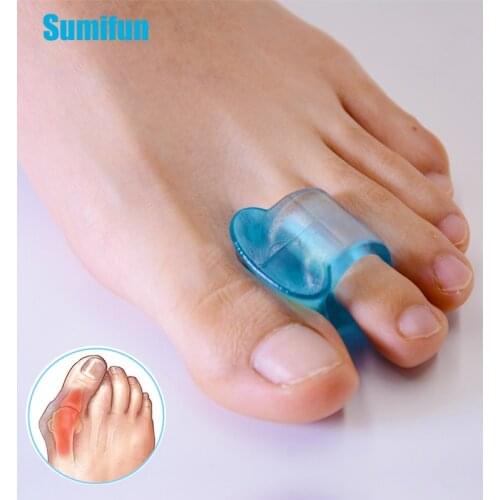 Sumifun 1Pair/2pcs Blue Soft Silicone Gel Toe Separator Hallux Valgus Bunion Spacers Thumb Corrector Foot Care Tool C1708
