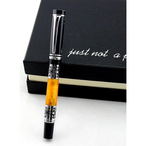 1pcs luxury Pen High quality classical fountain pen Orange grain high-grade business pen metal signature fountain pen