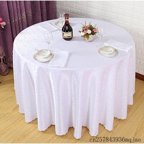 10pcs White Polyester Table Cloth Fabric Table Linen Cover for Wedding Home Decoration
