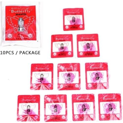 10pcs Gas Lantern Mantles Camping Kerosene Gas Lamp Cover Durable Mesh Pressure Lamp Mantles Spare Part Outdoor Tools