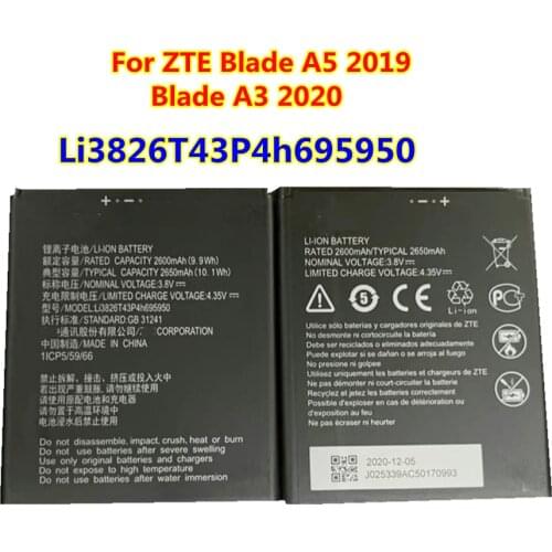 100% New High quality 2650mAh Li3826T43P4h695950 Battery For ZTE Blade A5 2019 / Blade A3 2020 Mobile Phone