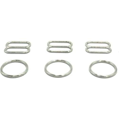 100 pcs / lot bra Silver/Gold/gun black ring slider 15mm bra accessory