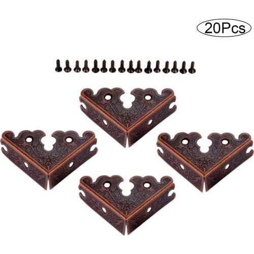 20pcs Corner Decorative Protectors Wooden Box Corners Furniture Protector Decor Print Pattern Carved Protectors 34mm