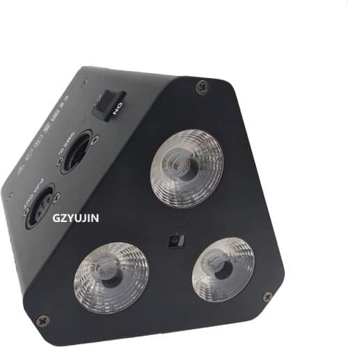 24pcs/lot Hot sale RGBWA UV 6 in 1 3x10W Battery Power Wireless Dmx Led Wedge triangle Par lighting for truss with Road case