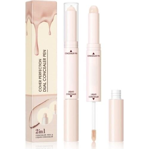 3 Colors Dual-Head Concealer Pen Contour Highlighters Stick 2 In 1 3D Concealer Make Up Foundation Highlighter Shadow Pen