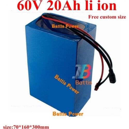 60V 20AH lithium ion bateria 18650 BMS 60v li ion rechargeable for 60V 1500W 1800W E-Bike Scooter Electric car + 3A Charger