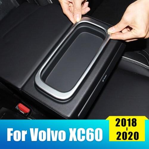 Car Styling Interior Rear Seat Water Cup Holder Decorative Cover Trim Water Bowl Frame For Volvo XC60 2018 2019 2020 Accessories